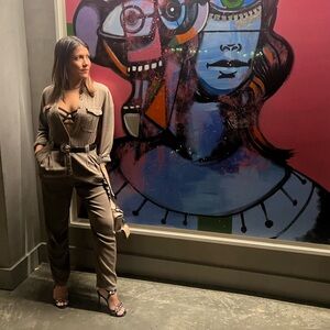 Forever 21 Belted Utility Jumpsuit - Size Small